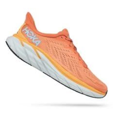 Chaussures HOKA Clifton 8 Orange Blanc Femme