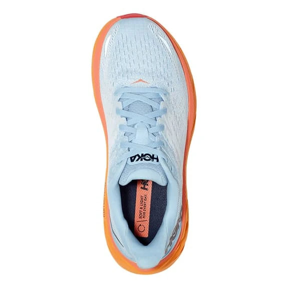 Chaussures HOKA Clifton 8 Blanc Gris Orange Femme 7 Chaussures HOKA Clifton 8 Blanc Gris Orange Femme – Image 5