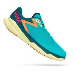 Chaussures HOKA Zinal Vert Turquoise Orange Fuchsia