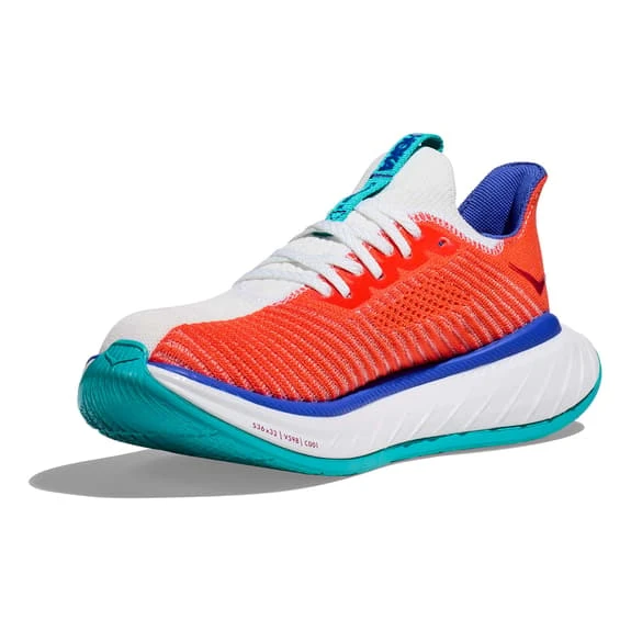 Chaussures HOKA Carbon X 3 Blanc Orange Bleu Femme 5 Chaussures HOKA Carbon X 3 Blanc Orange Bleu Femme – Image 3