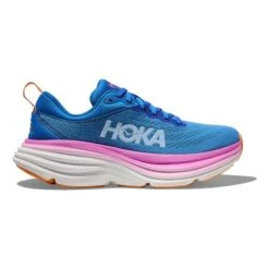 Chaussures HOKA Bondi 8 Bleu Marine Rose Clair Blanc Femme