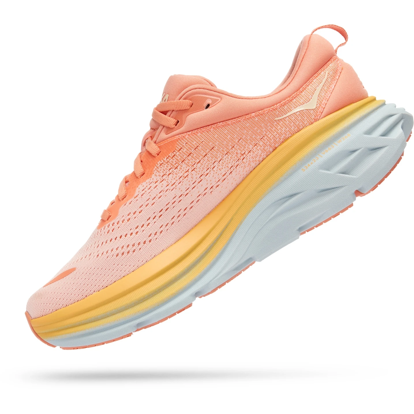 Hoka Chaussures Running Femme - Bondi 8 - Shell Coral / Peach Parfait 6 Hoka Chaussures Running Femme - Bondi 8 - Shell Coral / Peach Parfait – Image 4