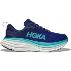 Hoka Chaussures Running Femme - Bondi 8 - Bellwether Blue / Evening Sky -Hoka Boutique hoka bondi 8 womens running shoes bellwether blue evening sky 8 1502140