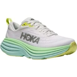 Hoka Chaussures Running Femme - Bondi 8 - Blanc De Blanc / Sunlit Ocean