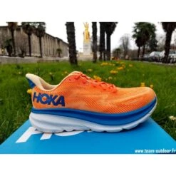 HOKA Clifton 9 Homme Vibrant Orange / Impala -Hoka Boutique hoka clifton 9 homme vibrant orange impala 3