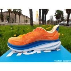 HOKA Clifton 9 Homme Vibrant Orange / Impala -Hoka Boutique hoka clifton 9 homme vibrant orange impala 4