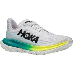 Hoka Chaussures Running - Mach 5 Wide - Blanc / Blue Glass